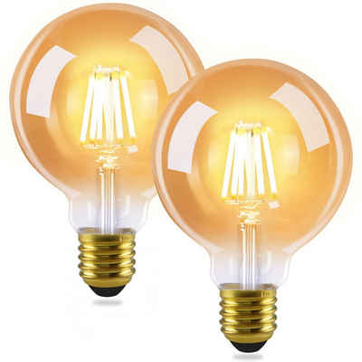 ZMH Retro G95 Leuchtmittel edison Light Bulb LED-Leuchtmittel, E27, 2 St., Warmweiß, Vintage Filament Energiesparlampe 2700K