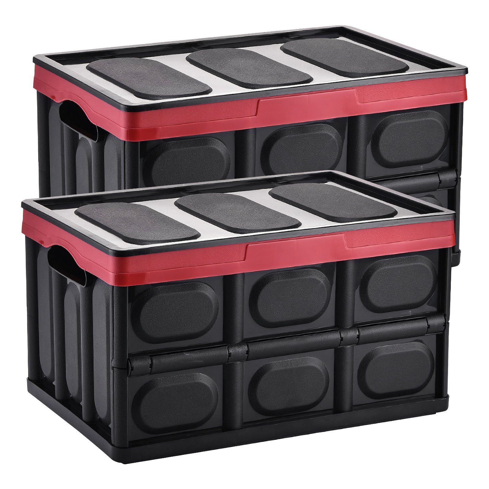 Yorbay Klappbox 2x Klappbox Transportbox Aufbewahrungsbox aus Kunststoff, 23 l, mit Deckel und Handgrif, Fassungsvermögen 23L // 45L auswählbar