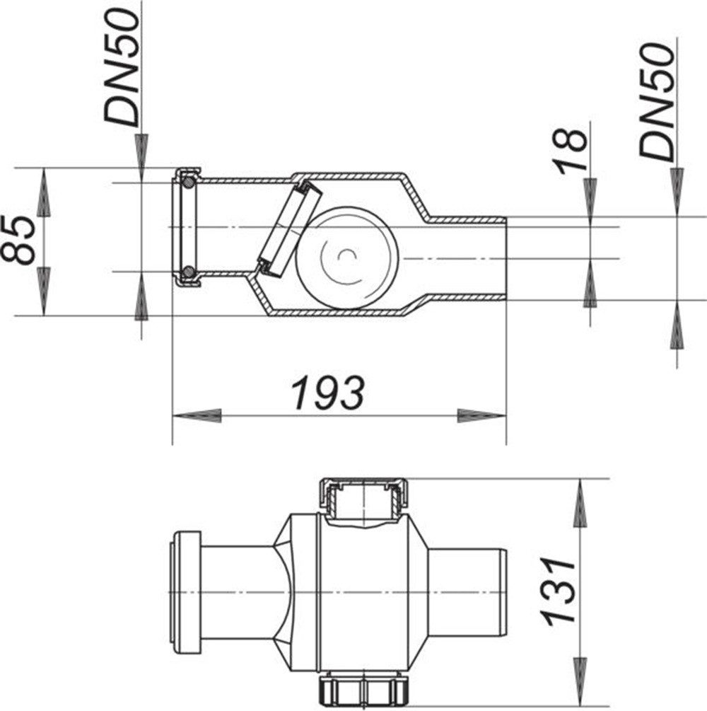 Dallmer Siphon DALLMER Rückfluss-Sicherung DN50, (1-tlg)