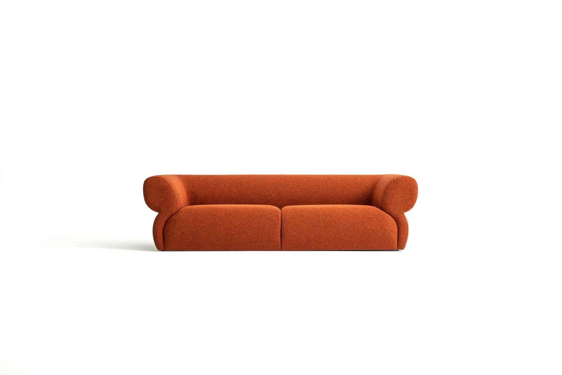 JVmoebel 3-Sitzer Luxus Sofa 3 Sitzer Möbel Wohnzimmer 250cm Design Polstersofa Neu, Made in Europe Orange