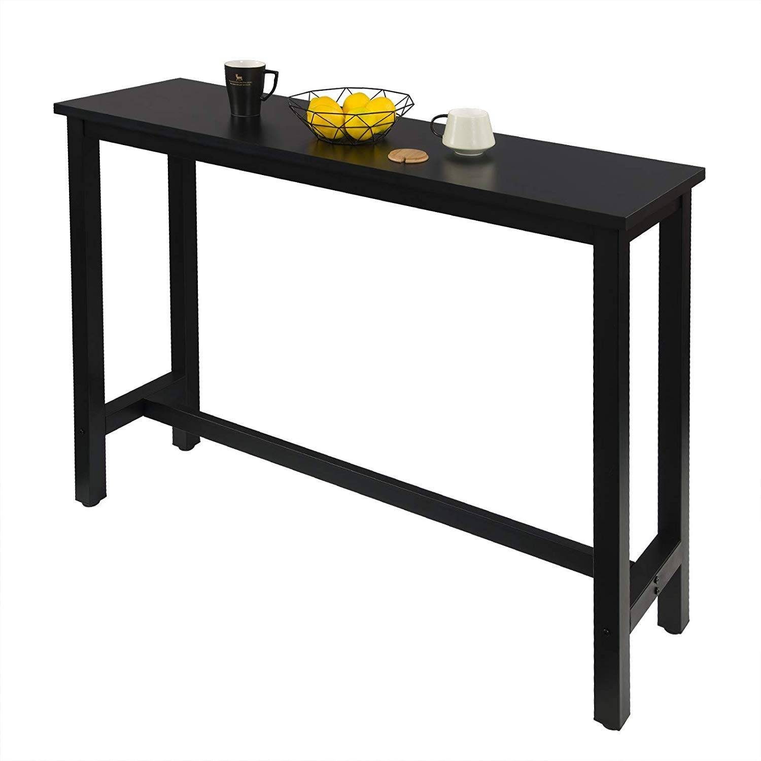 Woltu Bartisch (1-St), Metallgestell, Tischplatte 140x40x100cm aus MDF, schwarz