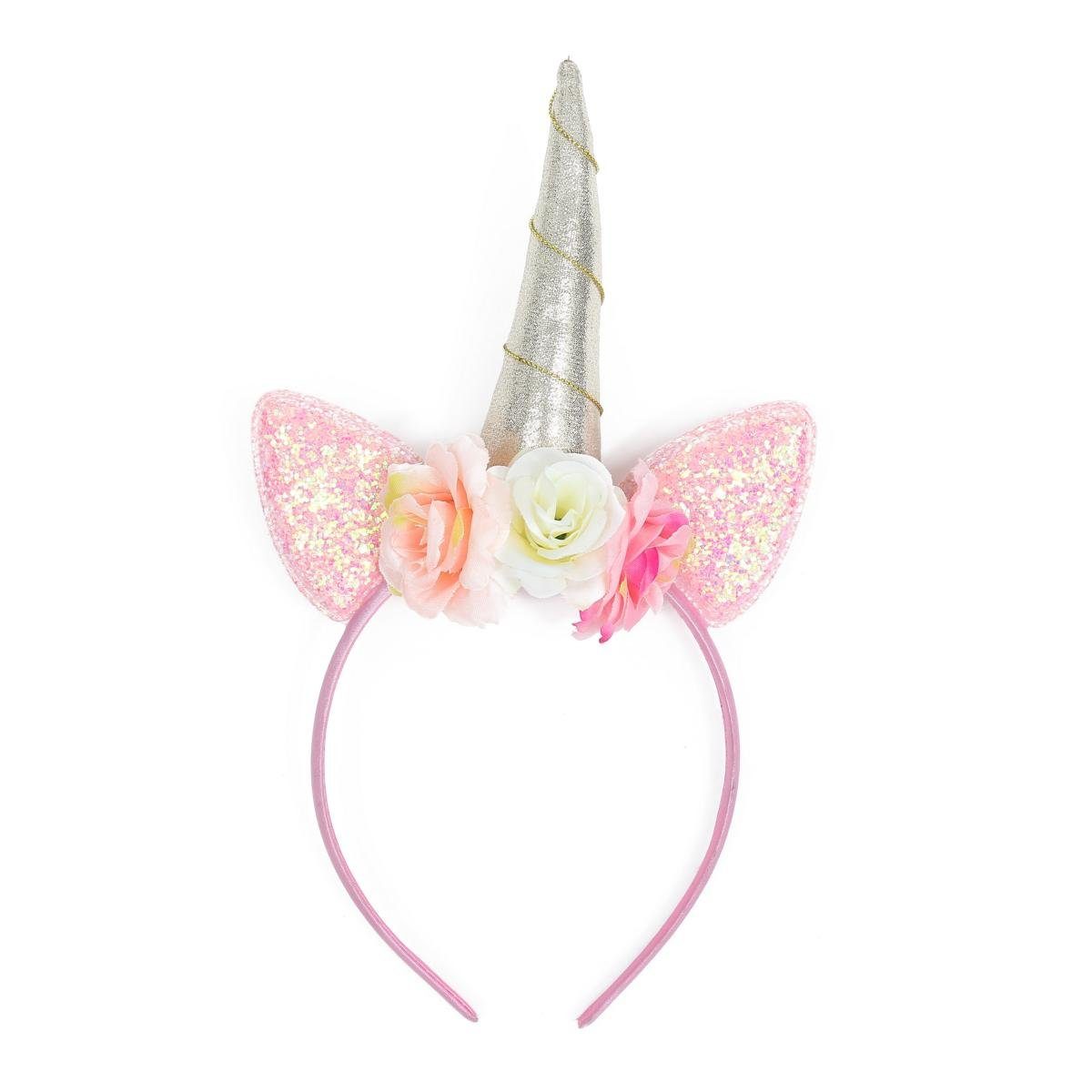 ZADAWERK Haarreif Einhorn, Accessoire Einhornkostüm, 1-tlg., Rosa, Haarschmuck, für Karneval, JGA, Ladies Night u.v.m.