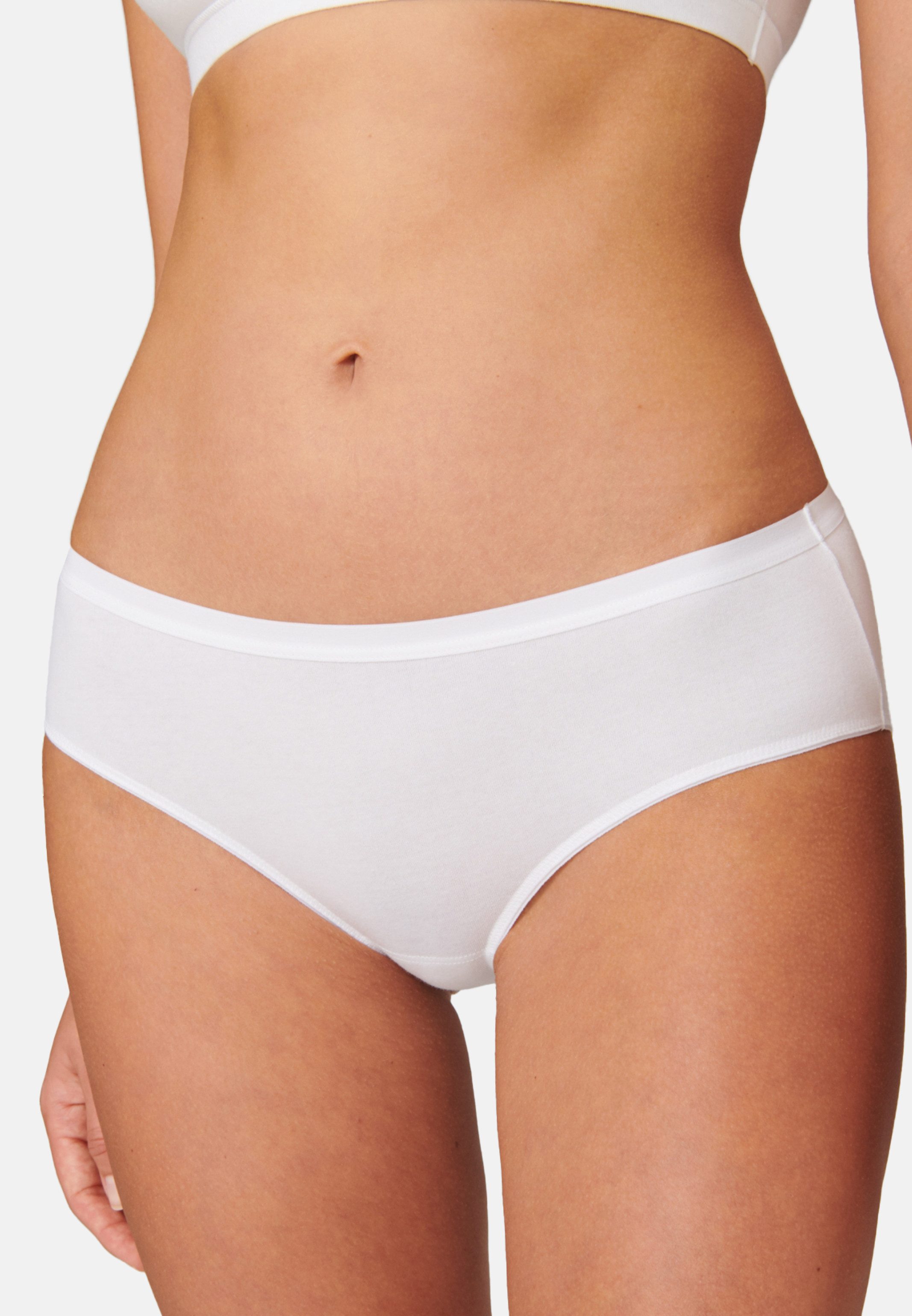 Schiesser Hipster 4er Pack 95/5 Cotton (Spar-Set, 4-St) Hipster - Baumwolle - Besonders flache Nähte und supersofter Bund 