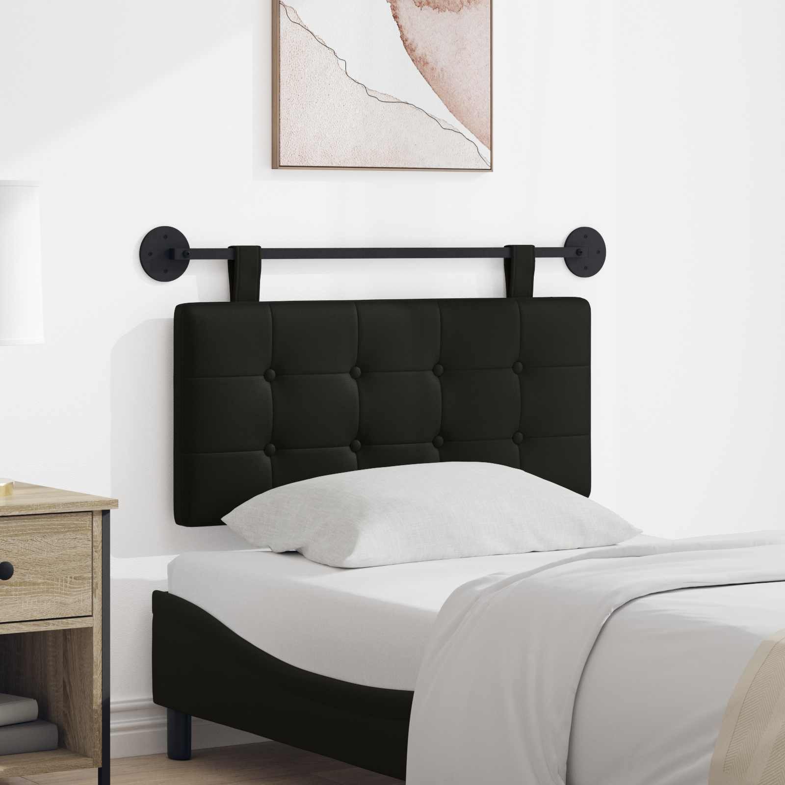 vidaXL Bett Hängendes Kopfteil Schwarz Kunstleder (1-tlg) – Bild 2 von 5