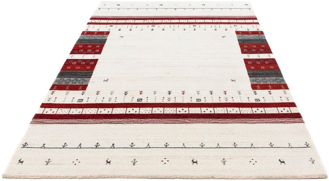 Wollteppich Gabbeh - Loribaft Perser - 200 x 138 cm - beige, morgenland, rechteckig, Höhe: 12 mm, Wohnzimmer, Handgeknüpft, Einzelstück mit Zertifikat
