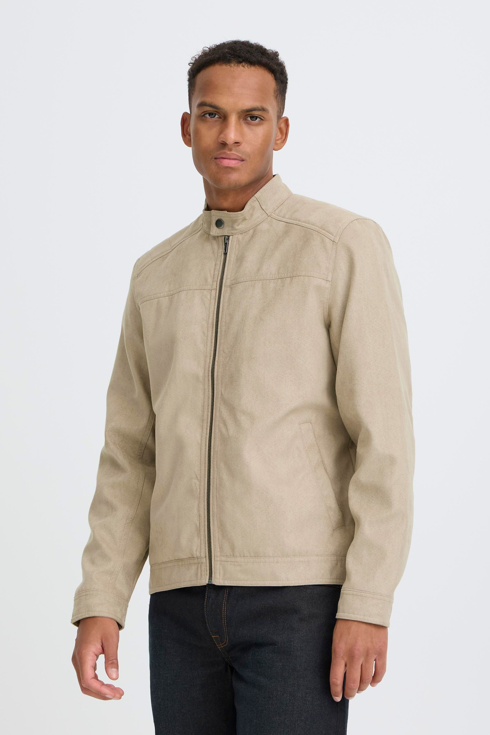 Blend Hemdjacke BHFossy Modische Kunstlederjacke mit praktischen Eingriffstaschen