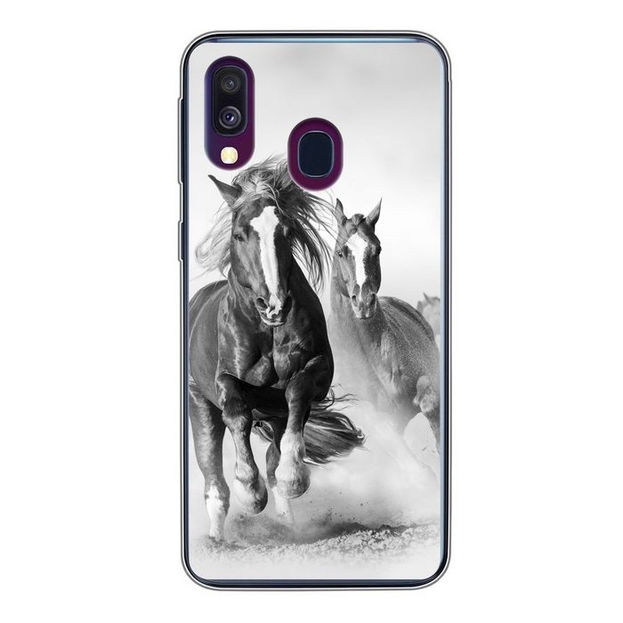 MuchoWow Handyhülle Pferde - Tiere - Illustration Handyhülle Samsung Galaxy A40 Smartphone-Bumper Print Handy