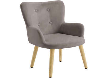 loft24 Sessel Chanel, Kindersessel im modernen Design, Metallbeine im Eichen-Look
