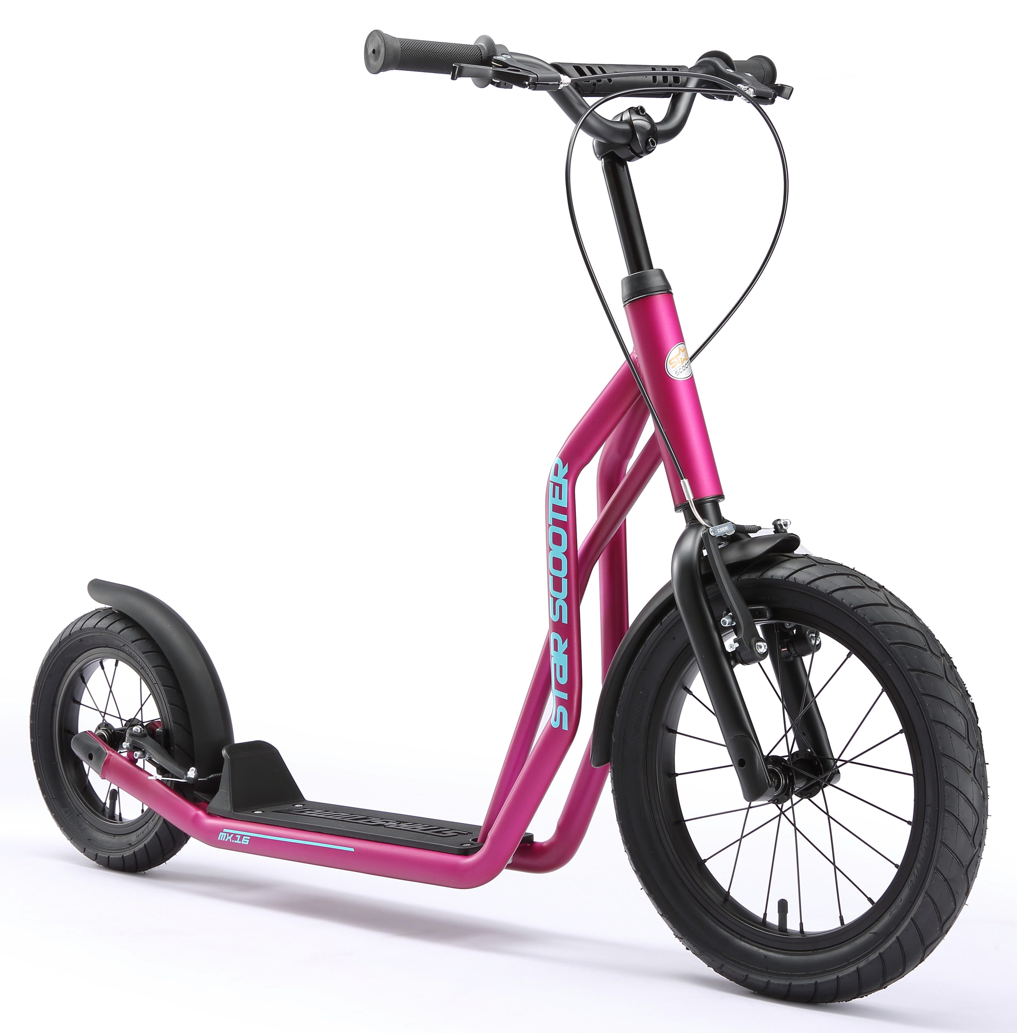 Star-Scooter Городской скутер 16 Zoll, ab 8 Jahre, Kinder City Roller ab 140 cm, Jungen, Mädchen, Höhenverstellbar, Seitenständer