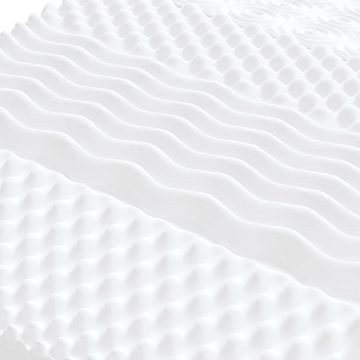 Kaltschaummatratze Schaumstoffmatratze Weiß 90x200 cm 7-Zonen Härtegrad 20 ILD, vidaXL, 10 cm hoch