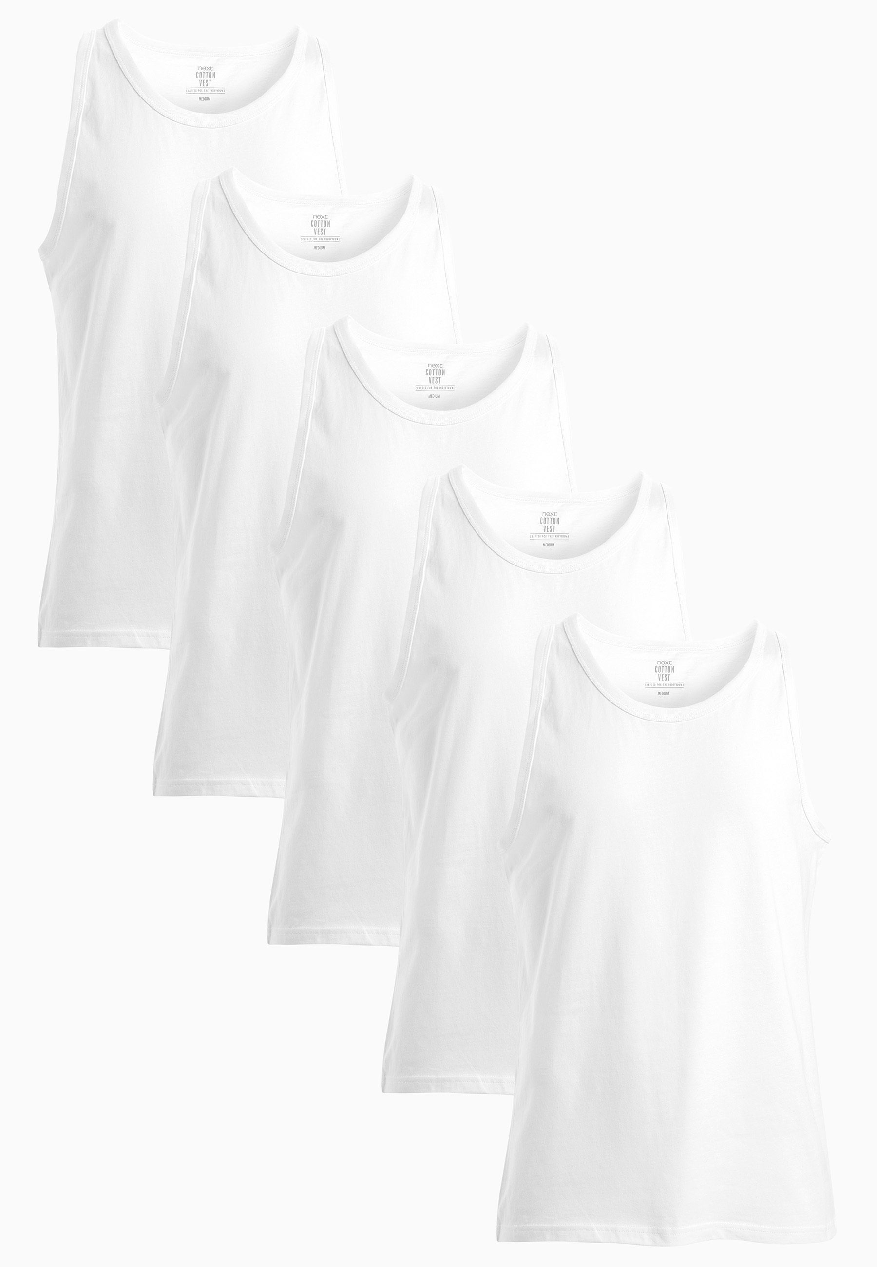 (5-St) im Next 5er-Pack White Tanktops Unterhemd