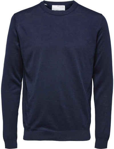 SELECTED HOMME Rundhalspullover OWN MERINO COOLMAX KNIT