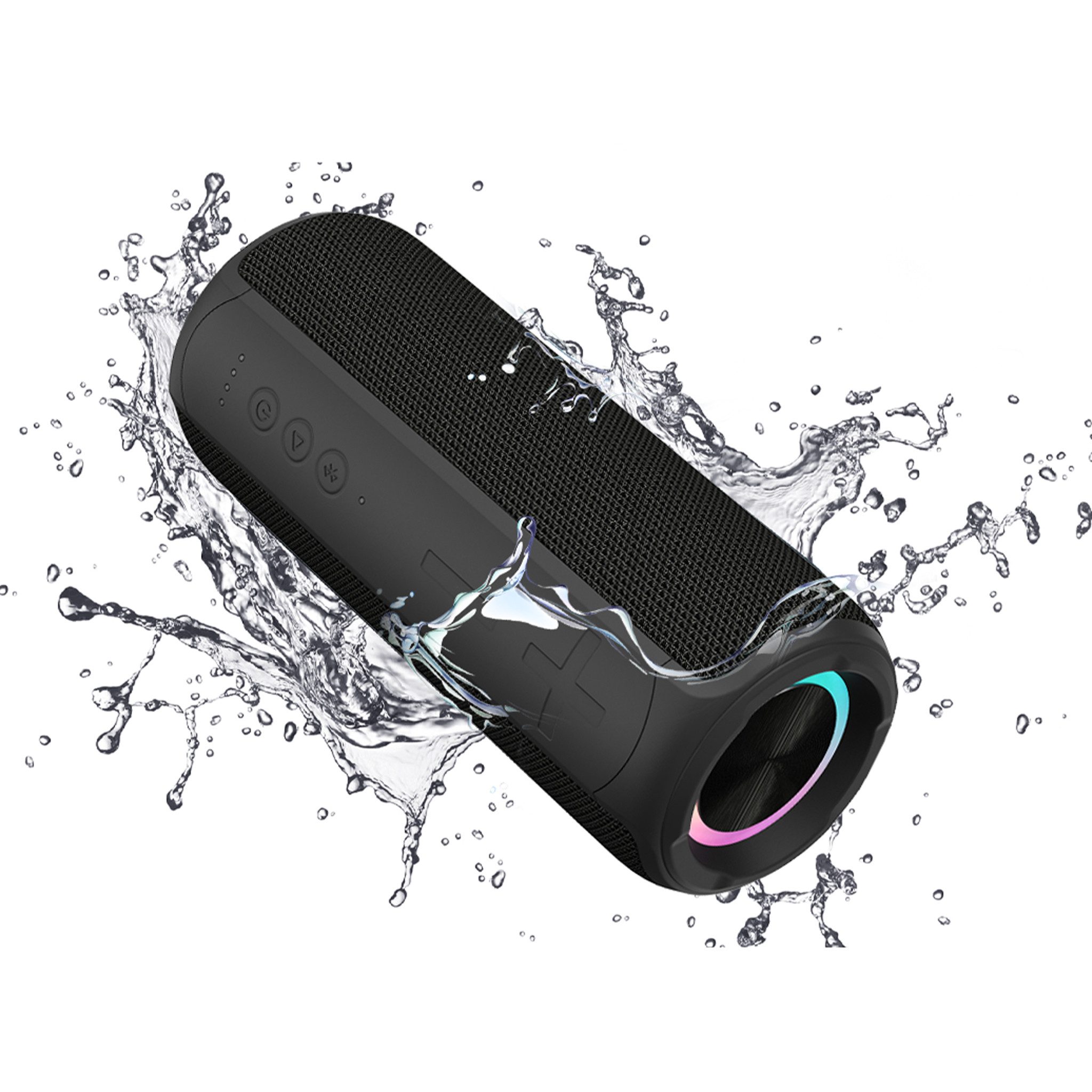 blackview Aurabass 3 Wasserdichter mit TWS Stereo Bluetooth-Lautsprecher (IPX7-Wasserdichtigkeit,Tragbarer Musikbox,RGB-Lichtshow,3600 mAh,78 dB)