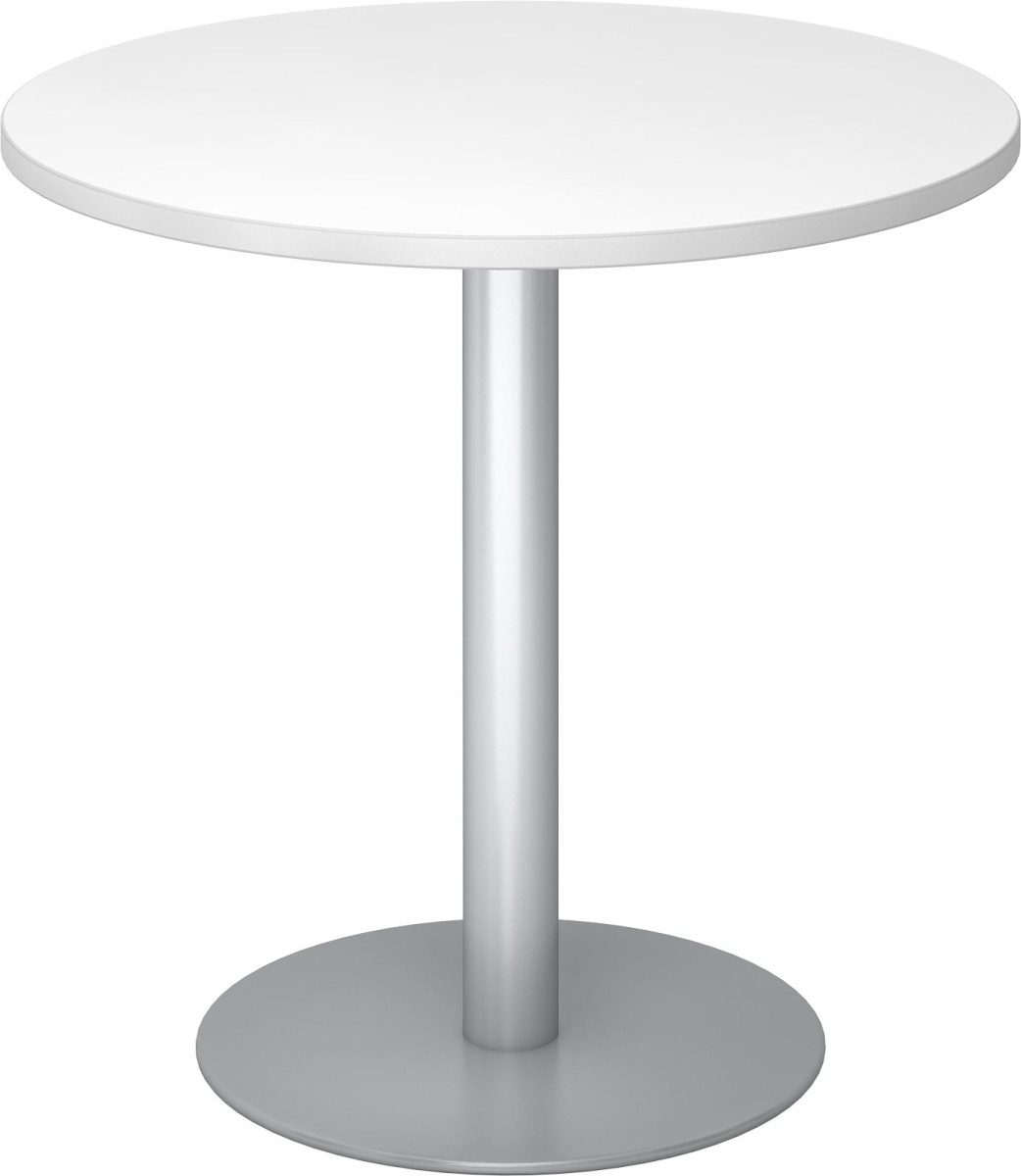 HAMMERBACHER Konferenztisch Besprechungstisch 80cm weiß/silber