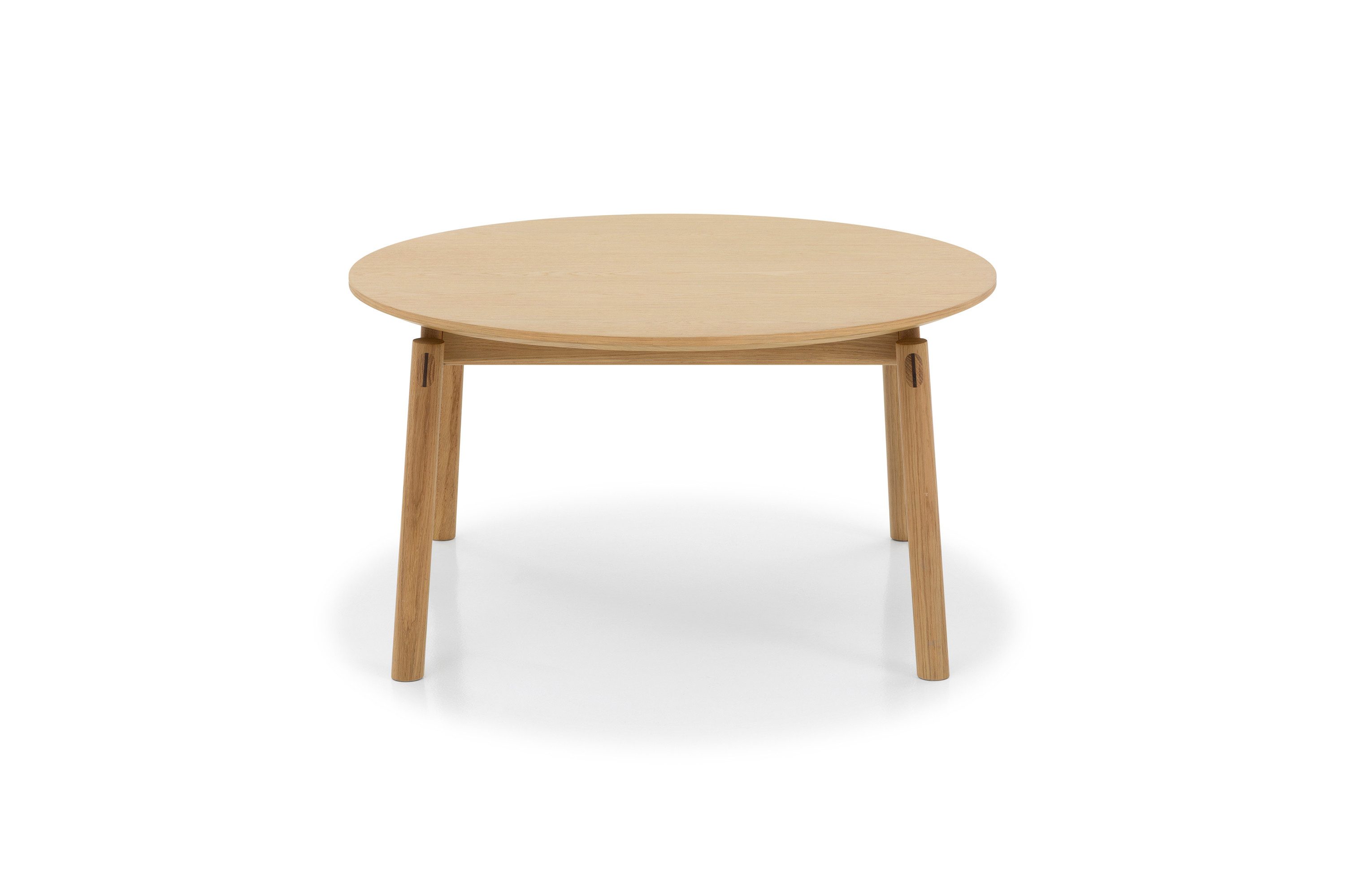 Woodek Design Couchtisch Runder Couchtisch CELESTE aus massiver Eiche natur, 80 cm (mit sichtbarer natürlicher Maserung, 1-St., natur matt lackiert), Durchmesser 80 cm
