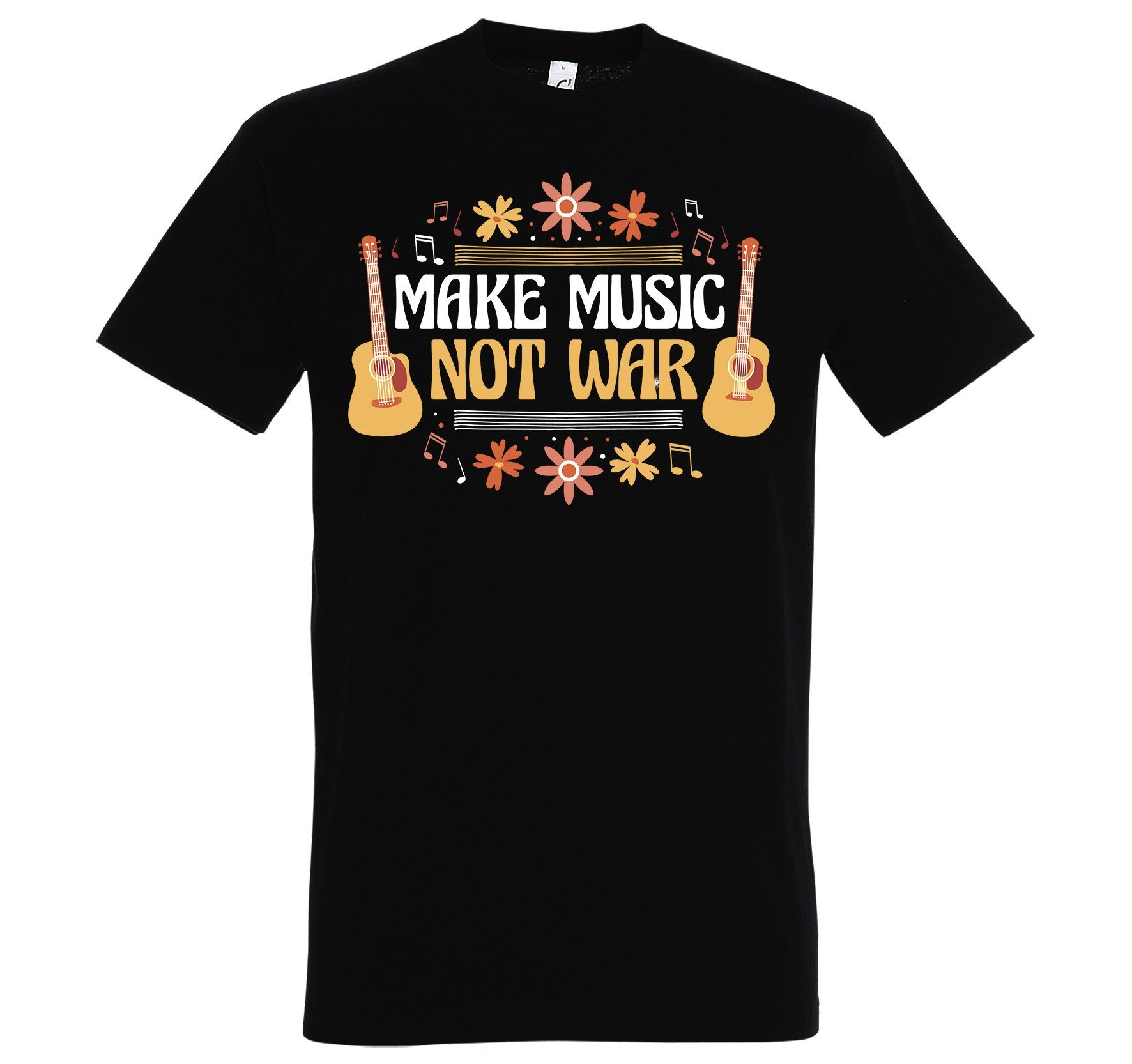 Youth Designz T-Shirt "Make Music Not War" Herren T-Shirt mit lustigem Spruch Schwarz