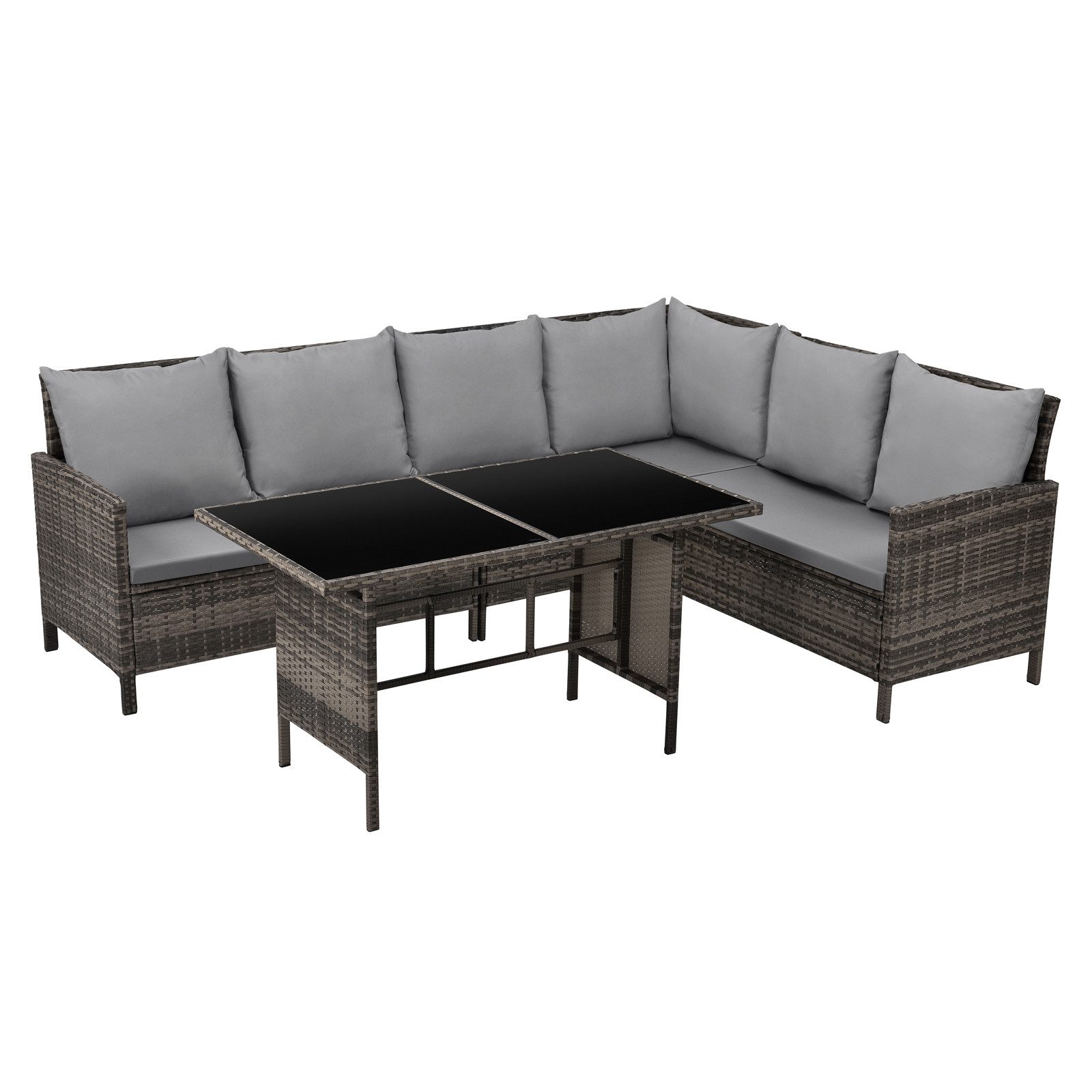 SVITA Gartenlounge-Set MADISON, (Set, 2-tlg., Lounge mit Tisch), Gartenmöbelset, Sitzlounge, inkl. Kissen, Braun