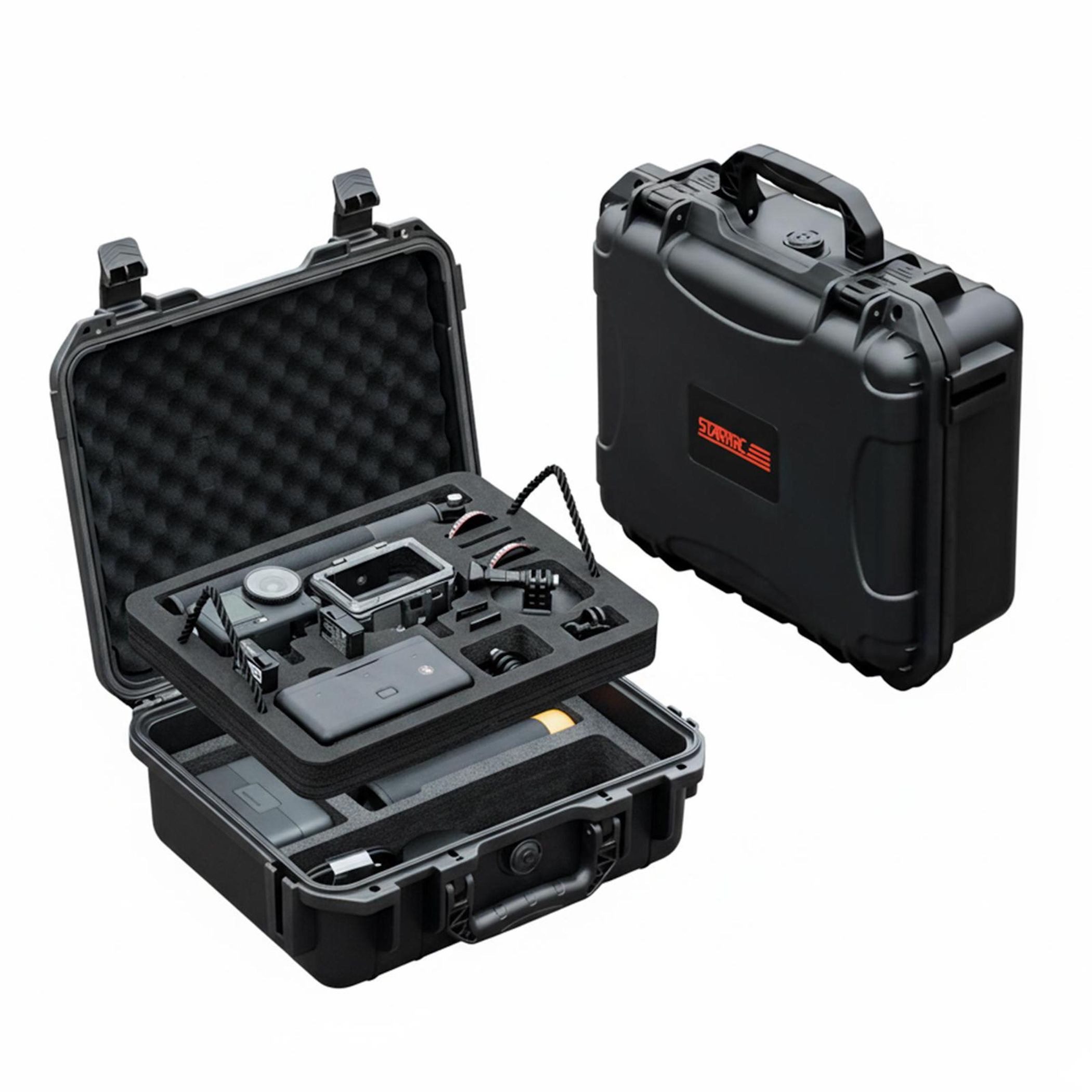 Wigento Für DJI Osmo Action 6 EVA ABS Aufbewahrungsbox Wasserdicht Schwarz Zubehör Drohne