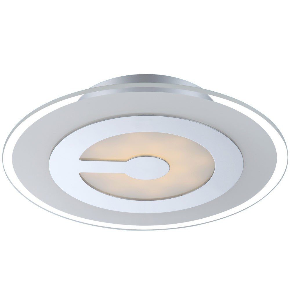 GLOBO LIGHTING LED Deckenleuchte, LED-Leuchtmittel fest verbaut, Warmweiß, Deckenlampe Deckenleuchte LED Wohnzimmerlampe Glas satiniert D 30 cm