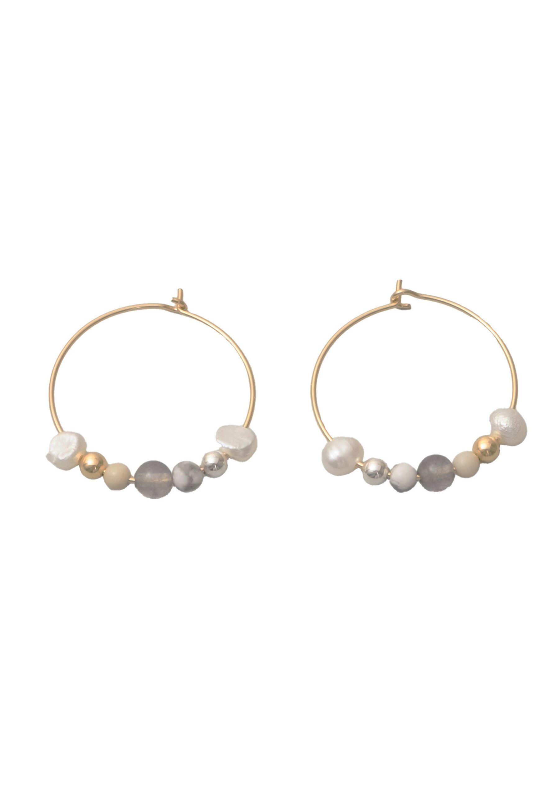 fejn jewelry Paar Creolen Winter Pearl, Süßwasser-Zuchtperle