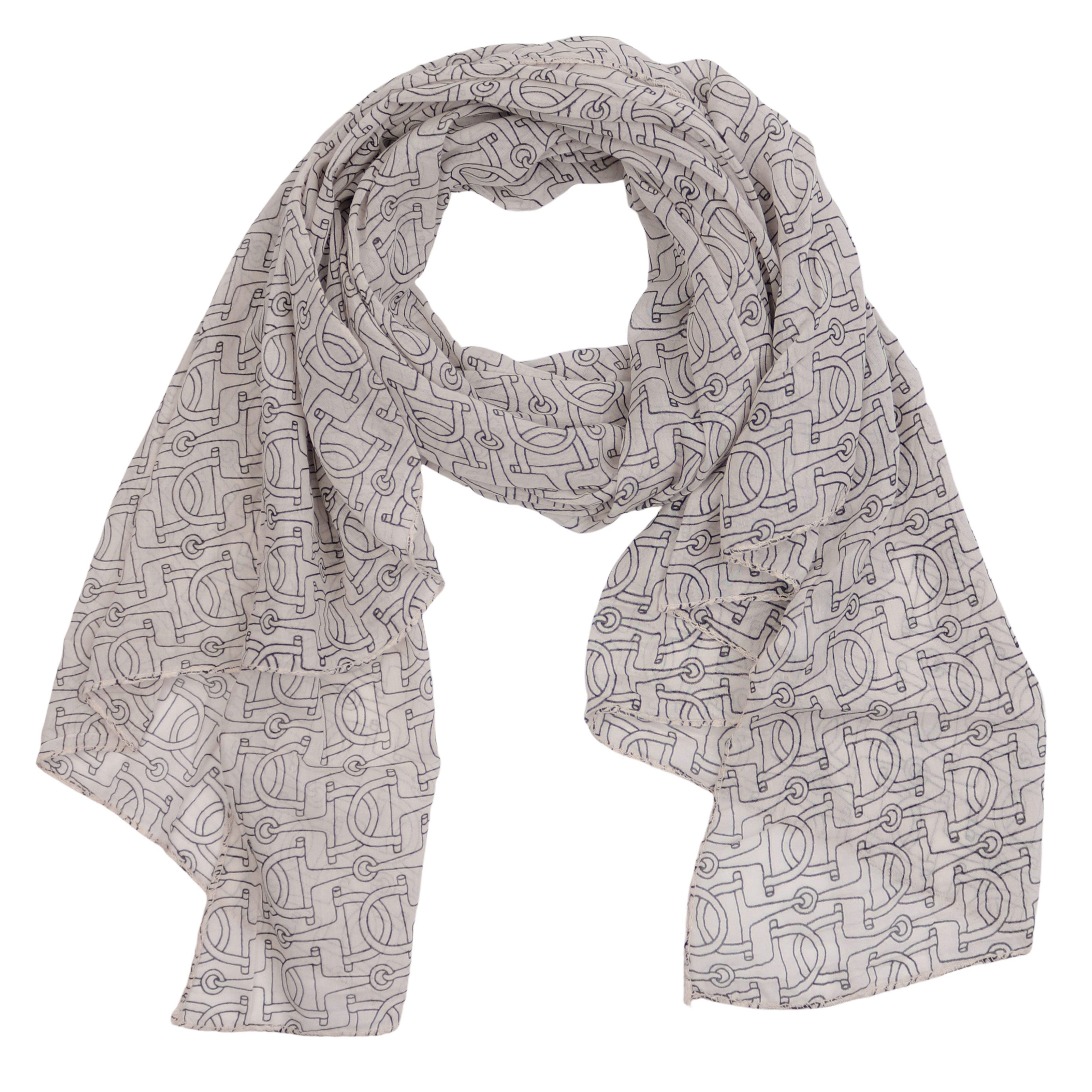 Modeschal Asymmetrischer Schal, Made in Italy 20% Seide 80% Baumwolle