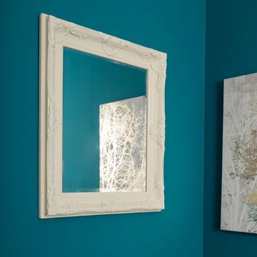 LebensWohnArt Wandspiegel Barock Spiegel DORO antik-weiss 78x68cm Wandspiegel Holzrahmen