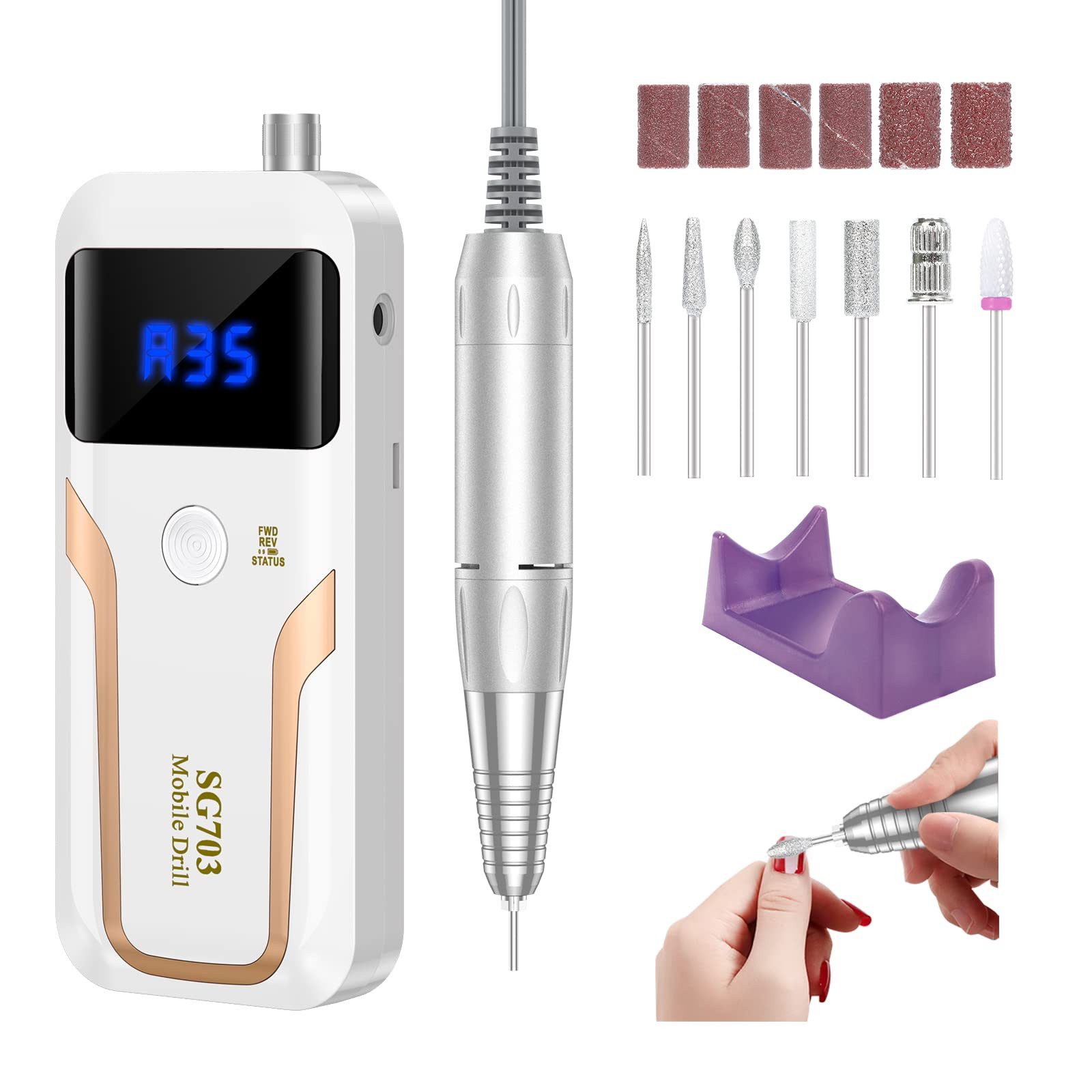 Maniküre-Pediküre-Set Tragbare Elektrische Nagelfeile Maschine 35000 U/min Professionelle
