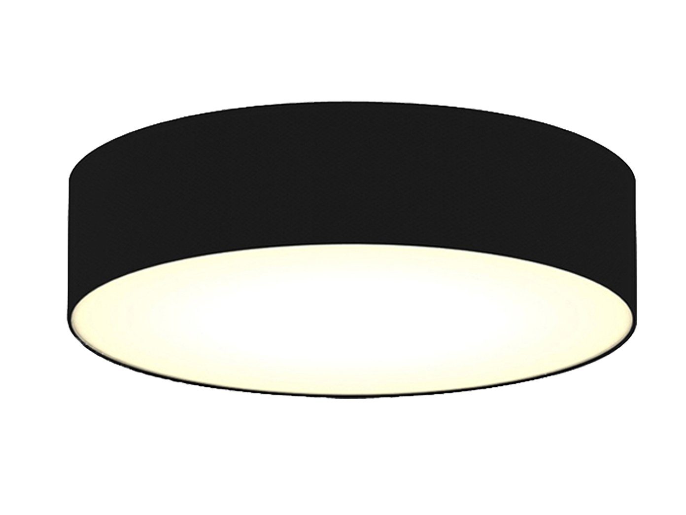 smartwares LED Deckenleuchte, Dimmfunktion, LED wechselbar, Warmweiß, große, Stoff Lampen-schirm Schwarz Design-klassiker Treppenhaus Ø 50cm