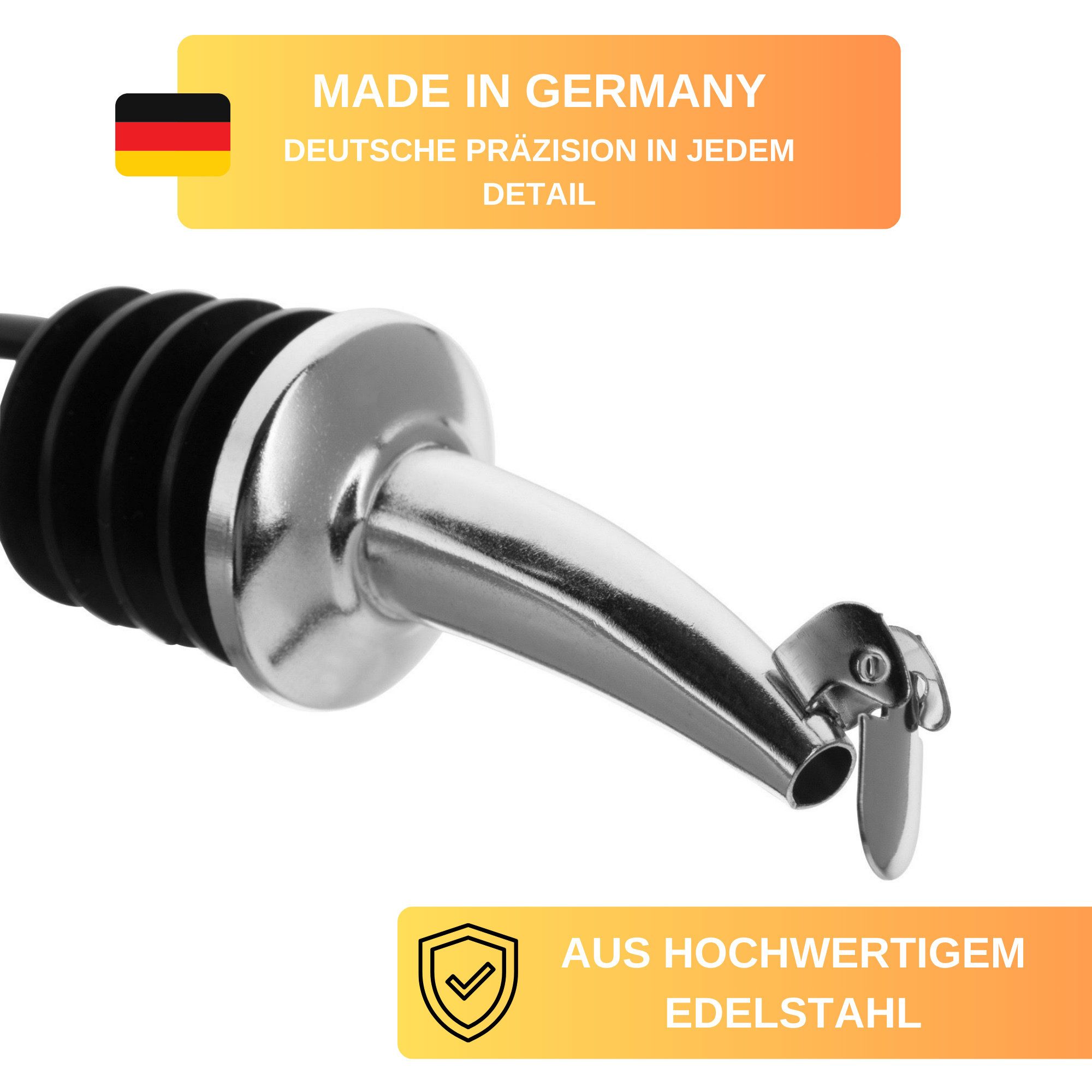 Thiru Flaschenausgießer 2er Set mit Metallkläppchen für 0,7 - 1 l Flaschen, 2-St. – Bild 2 von 5