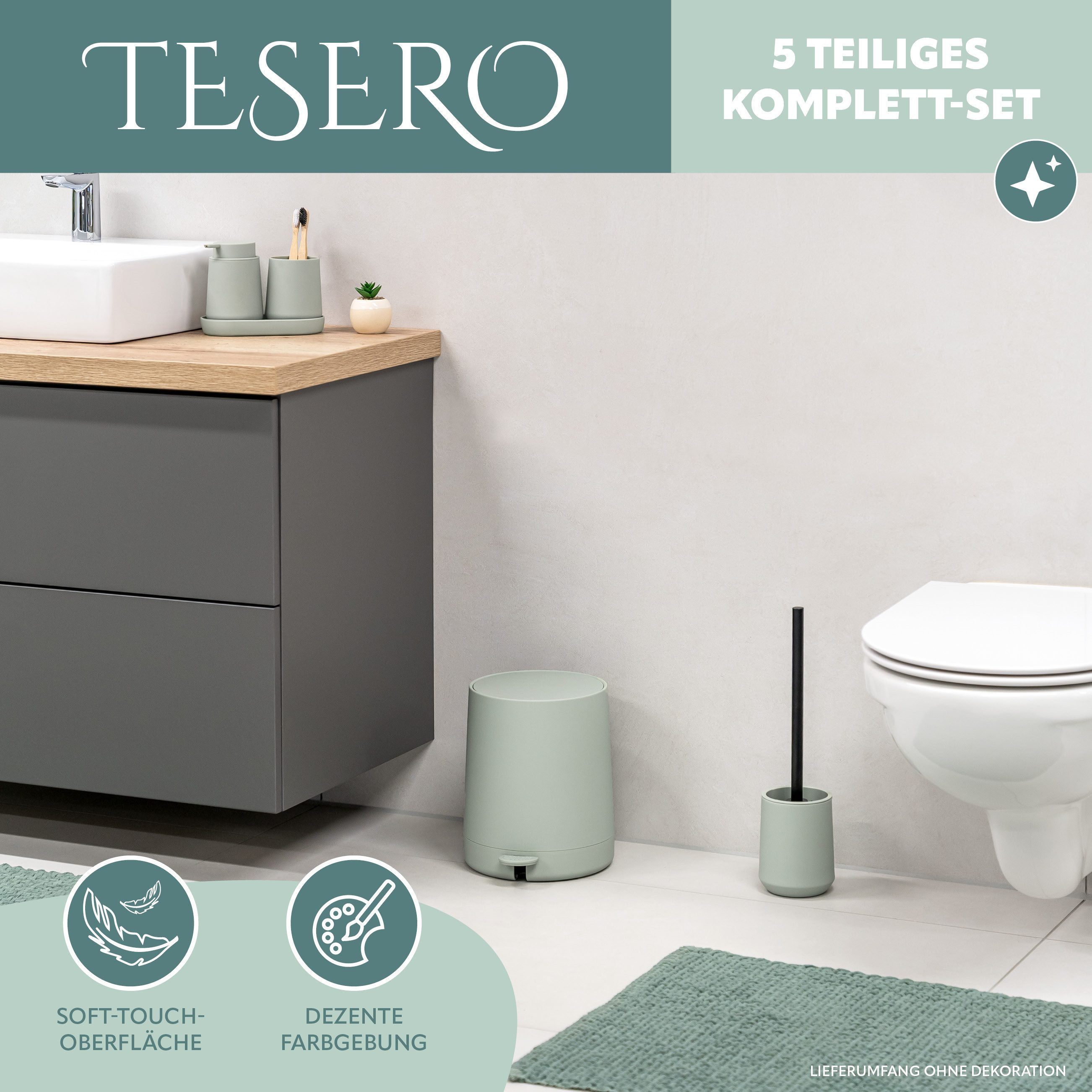 eluno Badaccessoire-Set TESERO 5tlg. Soft-Touch, 5 tlg.