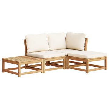 vidaXL Loungesofa 4-tlg. Garten-Lounge-Set mit Kissen Massivholz Akazie, 1 Teile