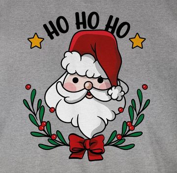 Shirtracer T-Shirt Ho Ho Ho mit Weihnachtsmann und Weihnachtsschmuck Weihachten Kleidung