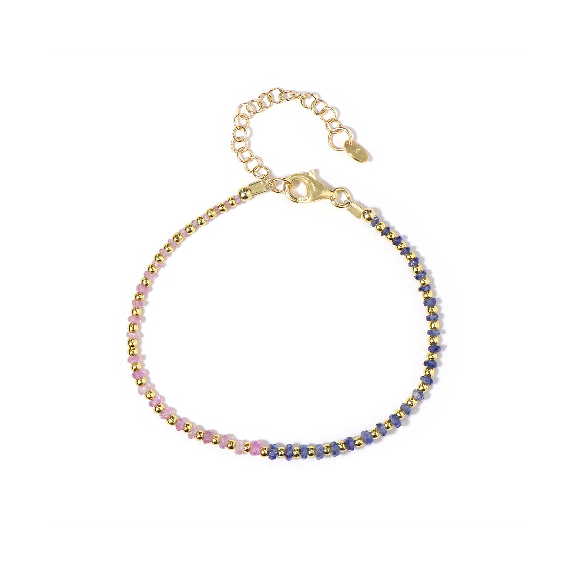 Cavill Silberarmband Saphir & Hämatit Gold Vermeil-Armband (1-tlg)