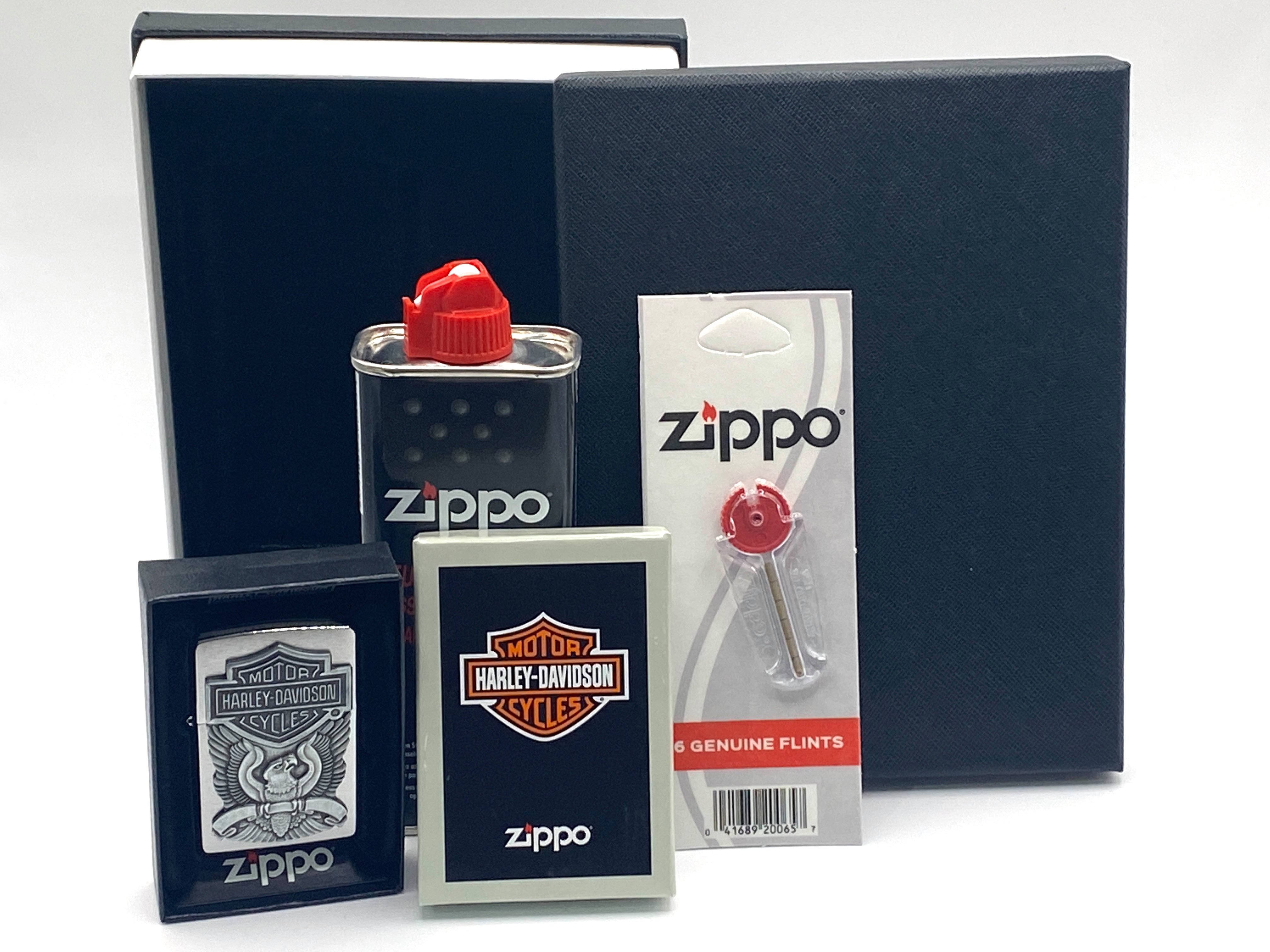 Feuerzeug Harley Davidson Motorrad Adler Emblem - Geschenk Set Feuerzeug