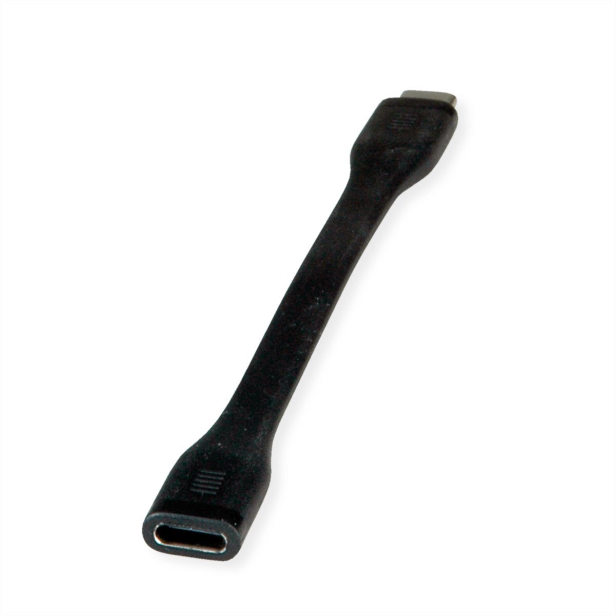 ROLINE USB4 Gen3x2 Kabel, Emark, Flach, C-C, ST/BU USB-Kabel, USB Typ C  (USB-C) Männlich (Stecker), USB Typ C (USB-C) Weiblich (Buchse) (11.5 cm),  40Gbit/s, 100W