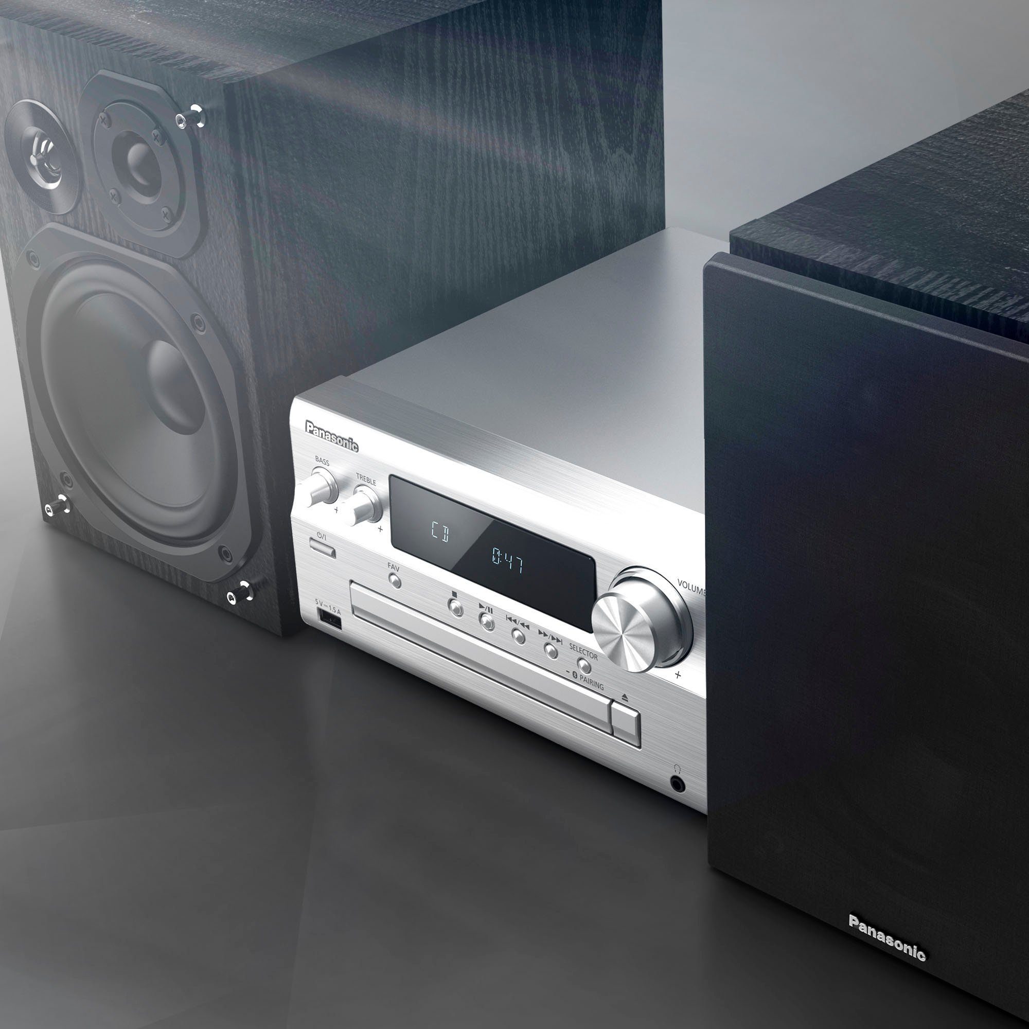 Panasonic Silber Audio, Hi-Res USB-Audiowiedergabe) SC-PMX802E (Bluetooth, Kompaktanlage Radio, UKW Micro- WLAN, Premium