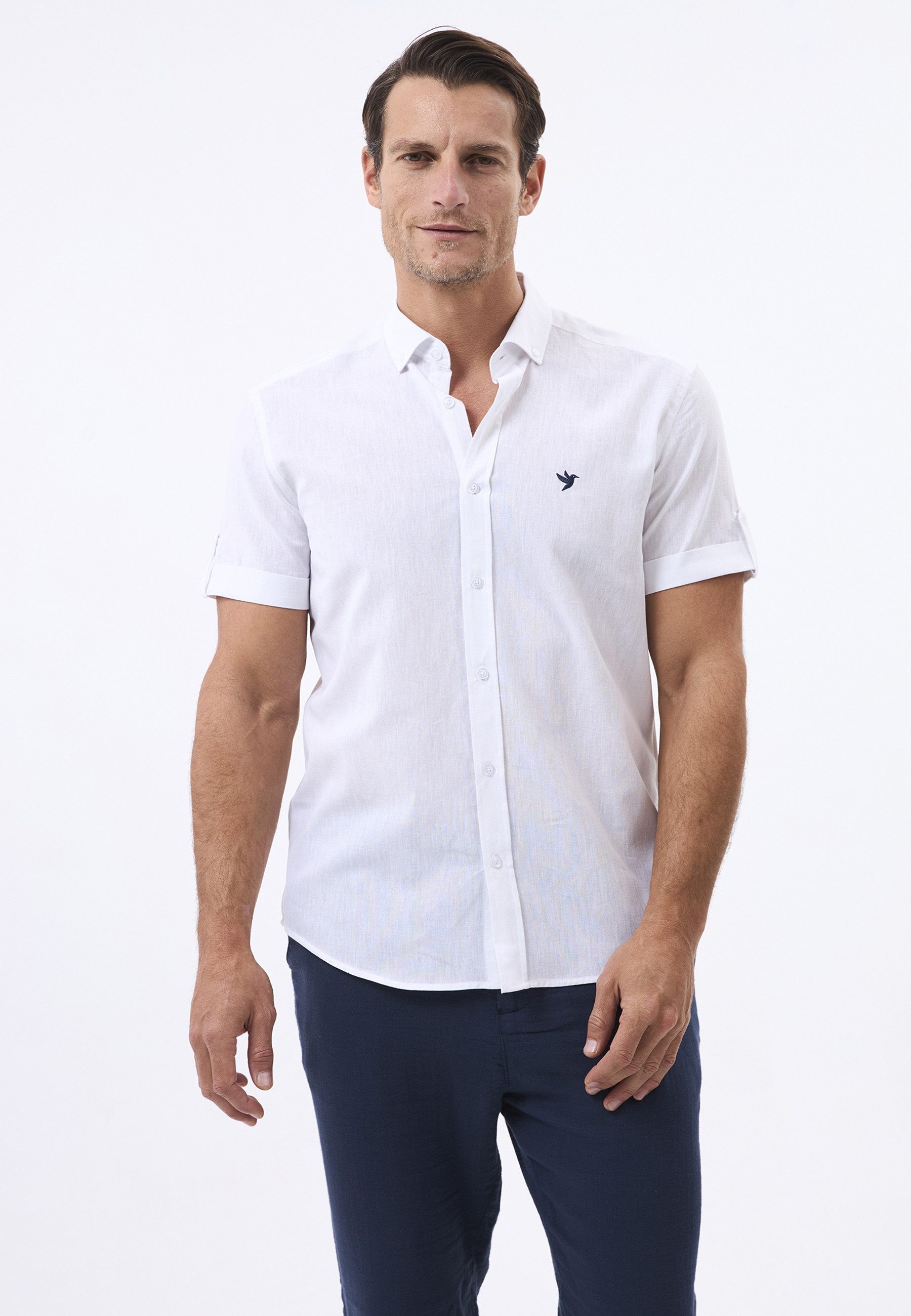 Felix Hardy Langarmhemd Leinen-Shirt