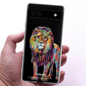 DeinDesign Handyhülle Löwe Tiere Design Lion Colorful Art By P.D. Moreno, Google Pixel 6a Silikon Hülle Bumper Case Handy Schutzhülle