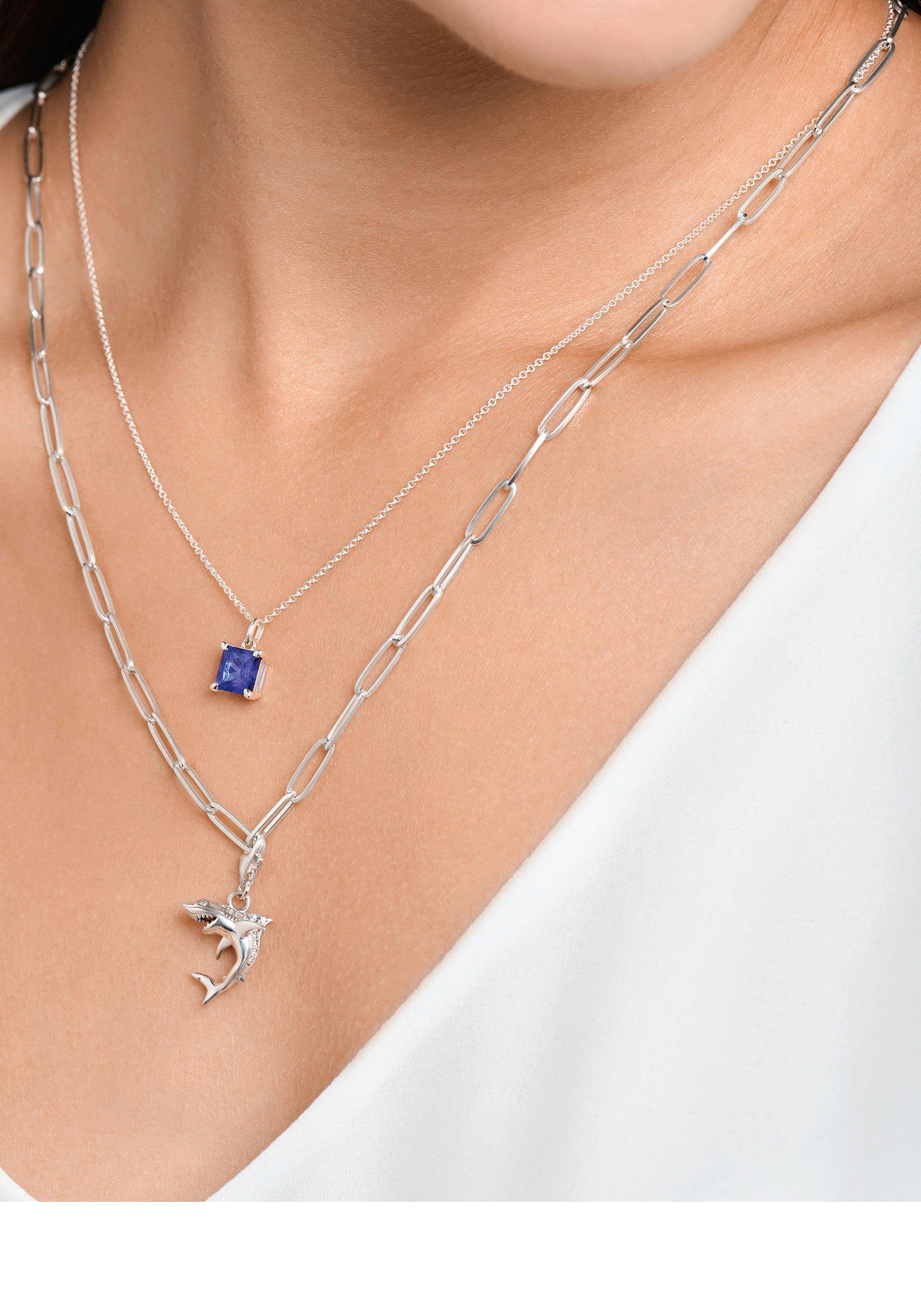 THOMAS SABO Kette mit Anhänger mit blau...