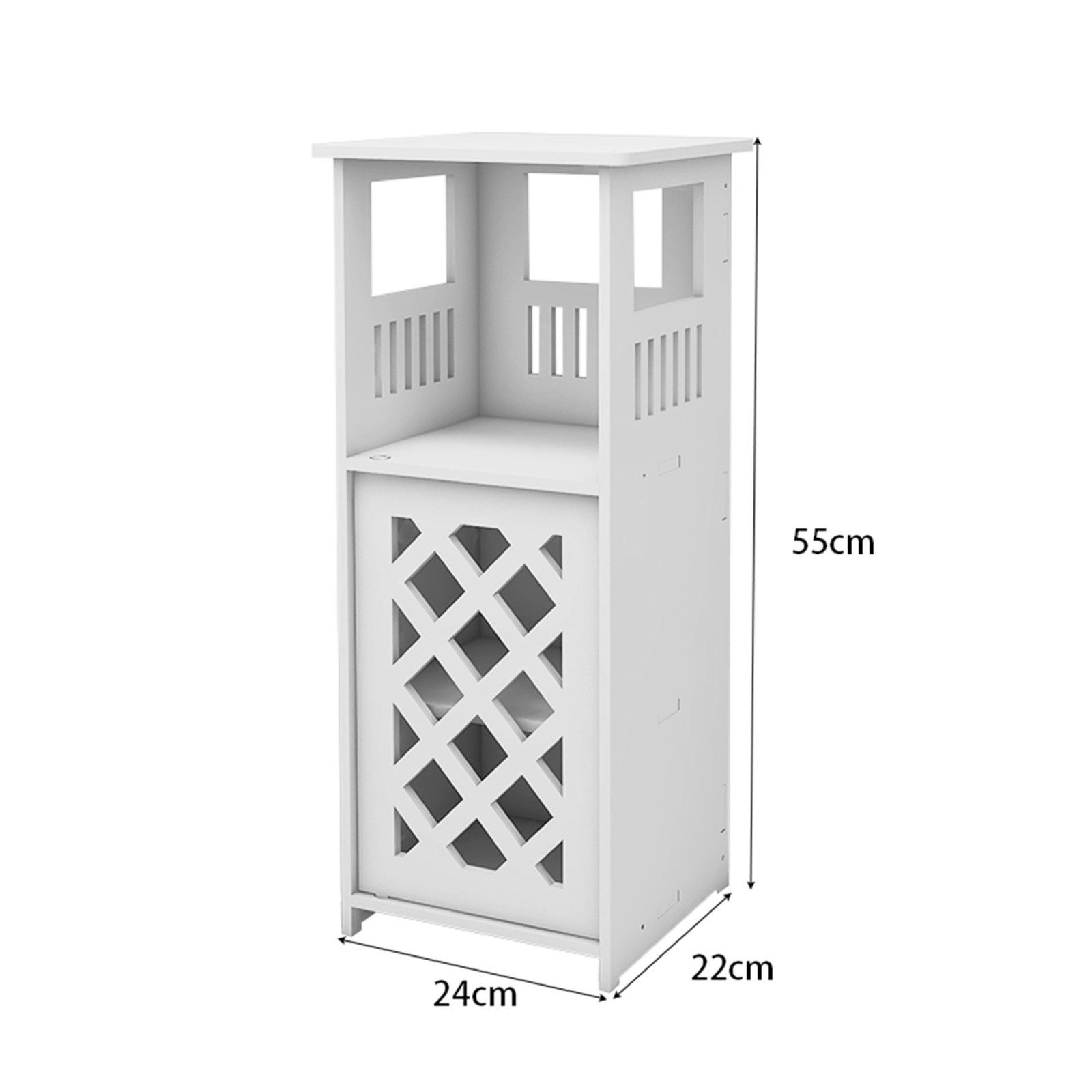 JEOBEST Badkommode Badschrank Beistellschrank, Platzsparend, Einfache Montage, weiß 56 x 22 x 24cm