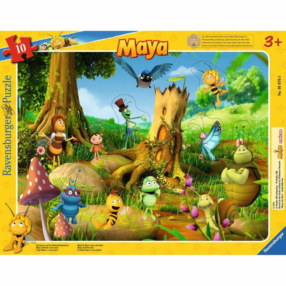 Ravensburger Rahmenpuzzle Abenteuer auf der Klatschmohnwiese 10 Teile, 10 Пазлыteile