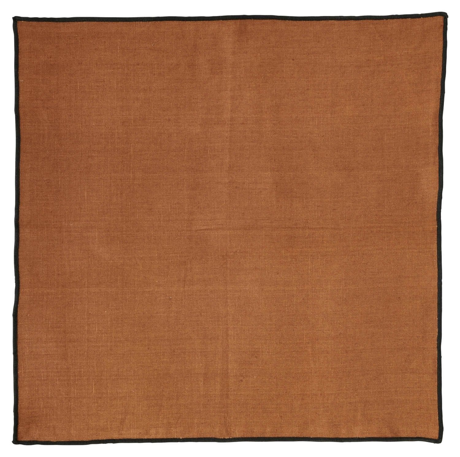 ASA SELECTION Stoffserviette Serviette TEXTIL, Braun, B 45 cm, T 45 cm, Leinen, auffällige Umrandung