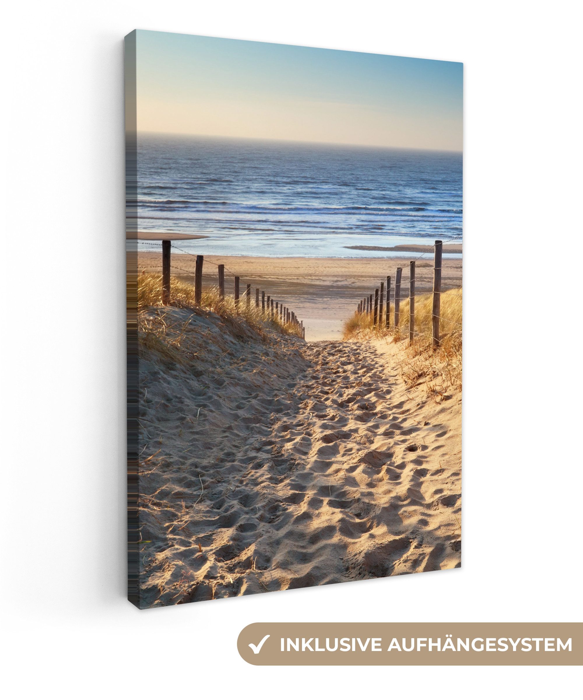 OneMillionCanvasses® Leinwandbild Strand - Meer - Niederlande - Dünen - Son günstig online kaufen