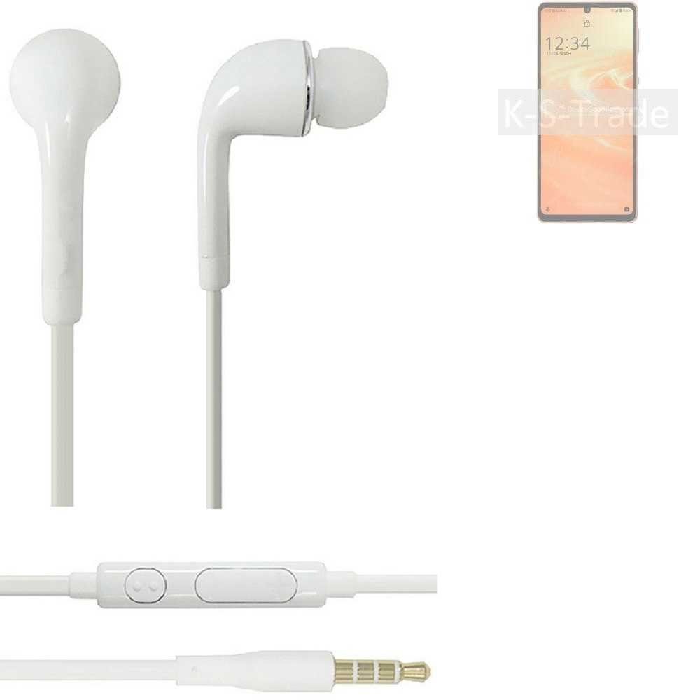 K-S-Trade für 3,5mm) Sense6s (Kopfhörer weiß Mikrofon Headset Aquos In-Ear-Kopfhörer Sharp u mit Lautstärkeregler