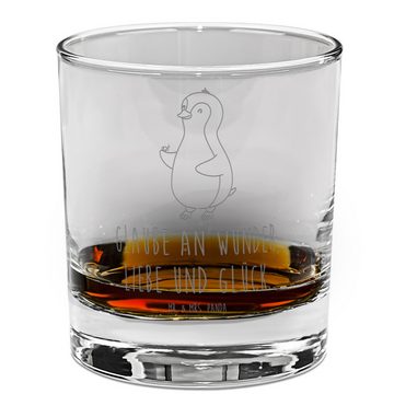 Mr. & Mrs. Panda Whiskyglas Pinguin Marienkäfer - Transparent - Geschenk, Whiskey Glas, kleine Wu, Premium Glas, Lasergravur Design