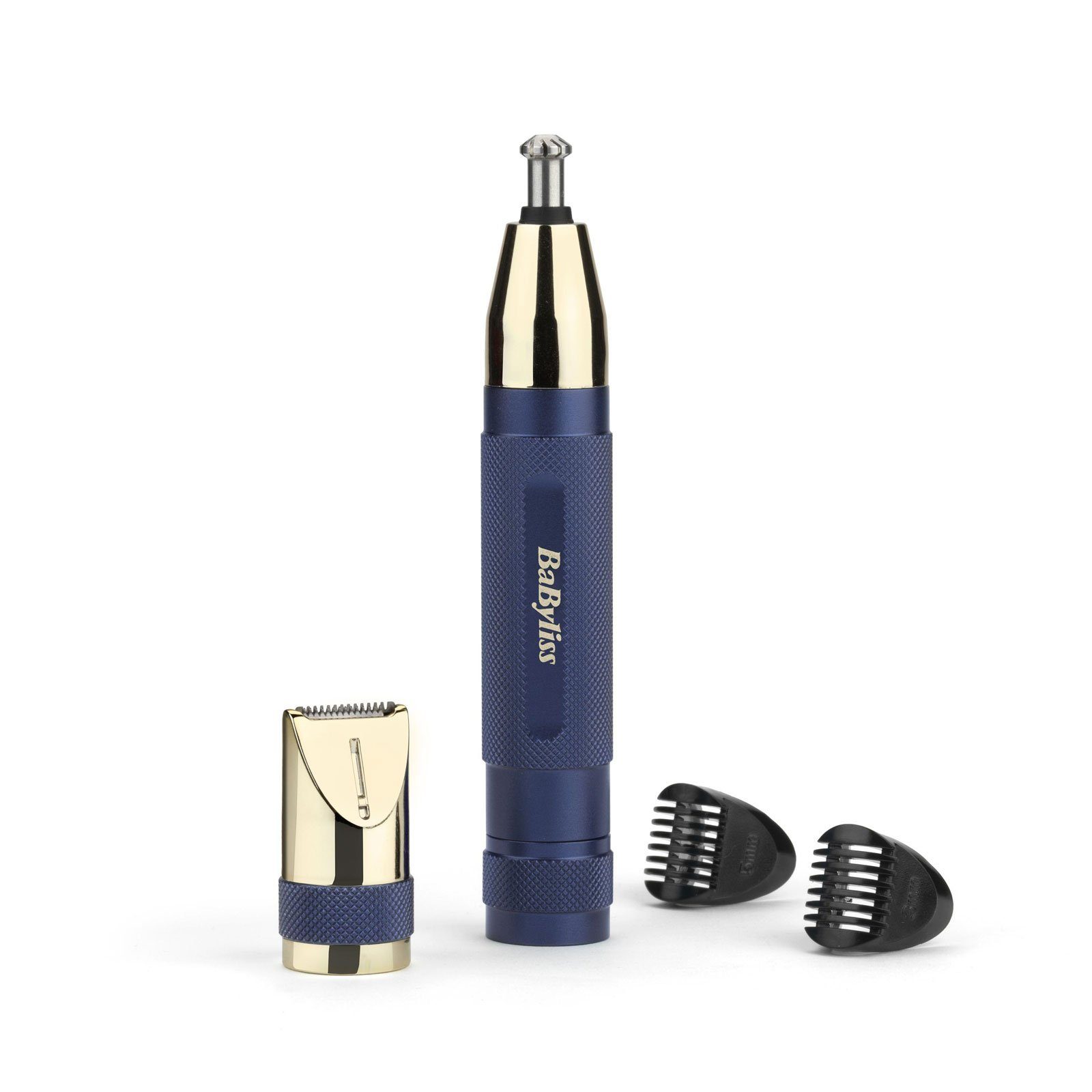 BaByliss Haarschneider E112E, Abwaschbare Aufsätze, Nasen- & Ohrenhaartrimmer blau