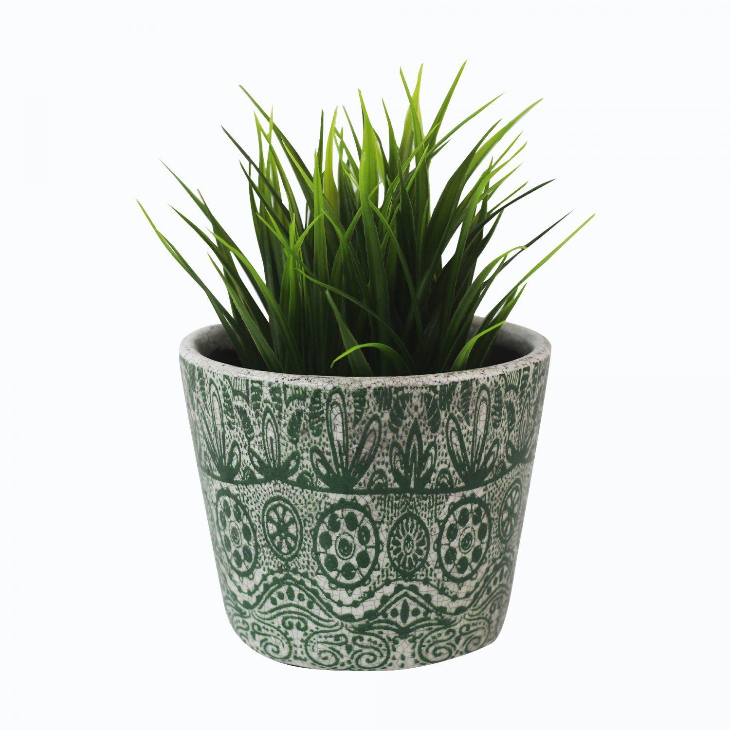 mitienda Übertopf Übertopf aus Keramik Mosaik Kaktus grün 14cm