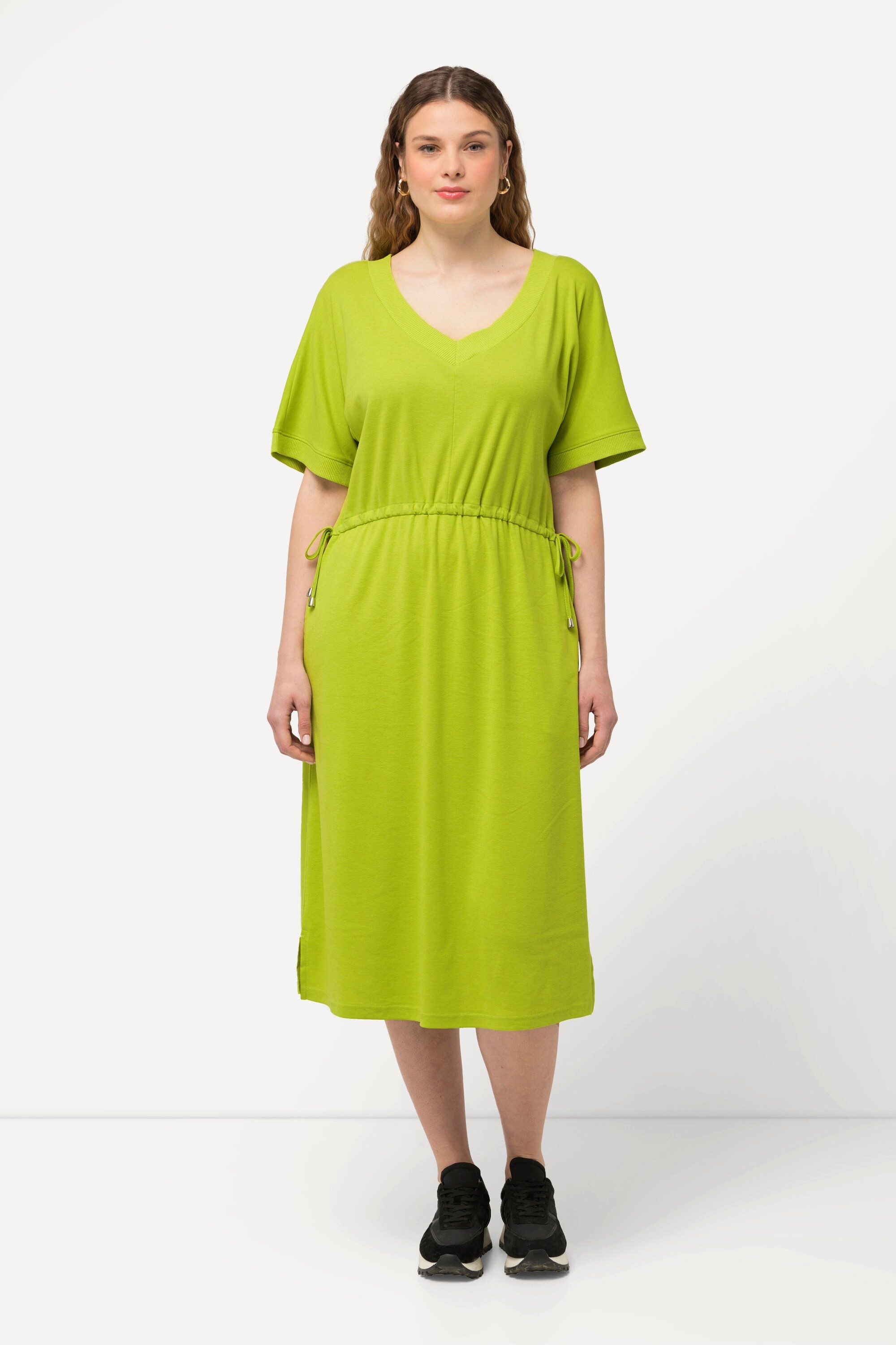 Ulla Popken Jerseykleid Jerseykleid Tunnelzug A-Linie günstig online kaufen