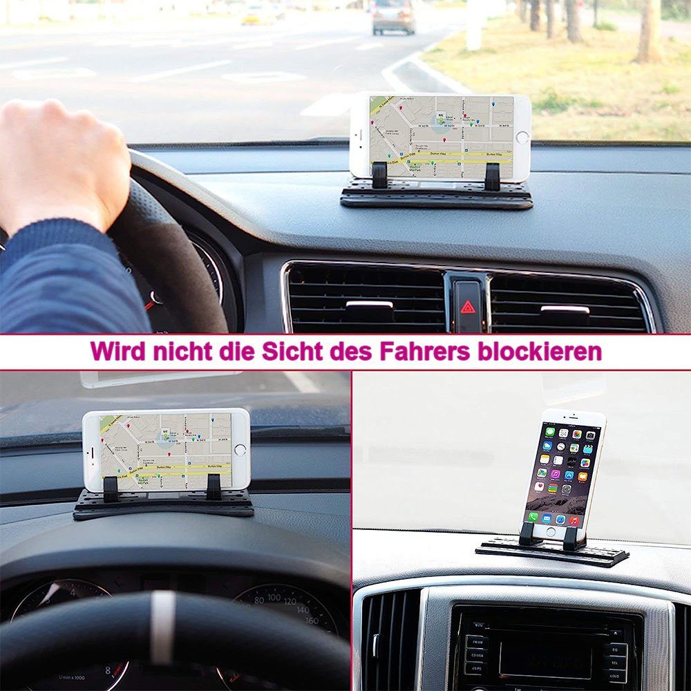 Yunnker Auto Handyhalterung mit Antirutschmatte und Parkscheibe Smartphone- Halterung