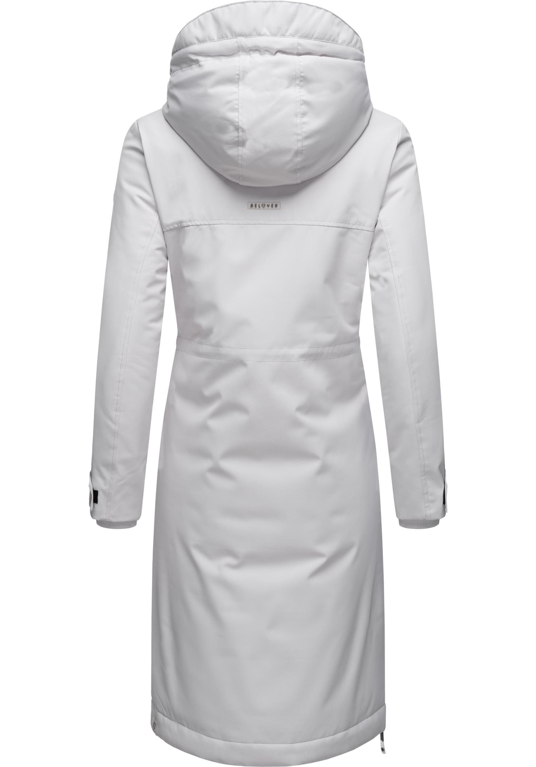 Ragwear Wintermantel Refutura Remake Langer wasserdichter Mantel mit Kapuze